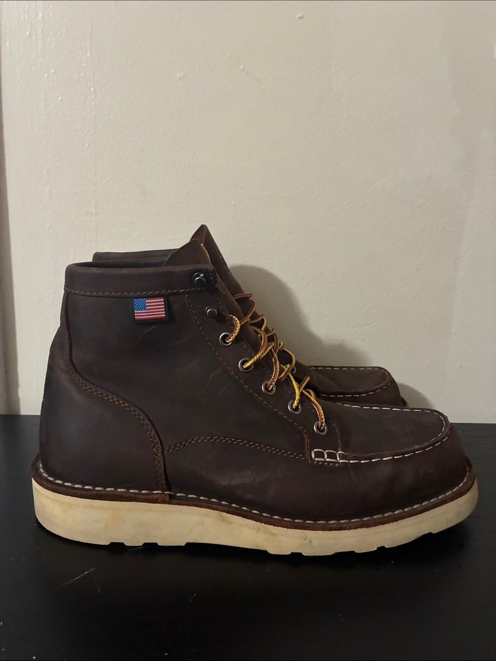 leather Danner Bull Run Moc Toe 6 Work Boots Mens size 9.5